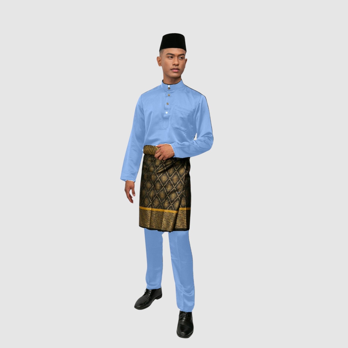 Arjuna Cekak Musang Bapa & Anak Moden Fit - Biru Langit Baju Melayu