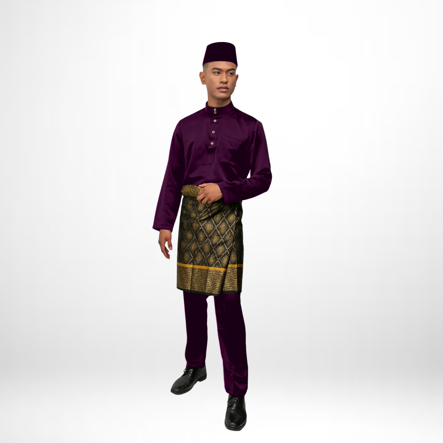 Arjuna Cekak Musang Bapa & Anak Moden Fit - Biru Anggur Baju Melayu