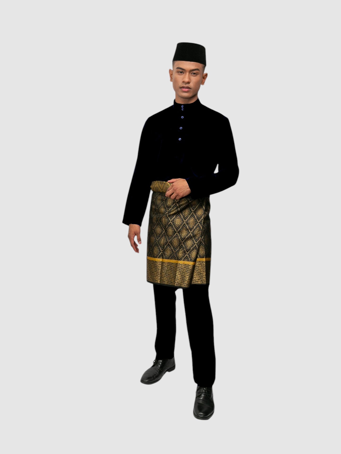 Arjuna Cekak Musang Bapa & Anak Moden Fit - Biru Tua Baju Melayu