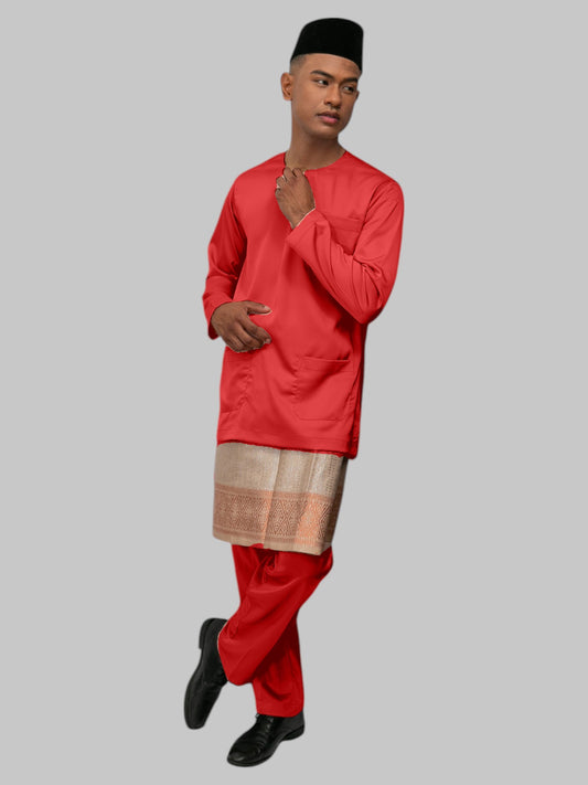 Arjuna Teluk Belanga Fit - Merah Delima Baju Melayu