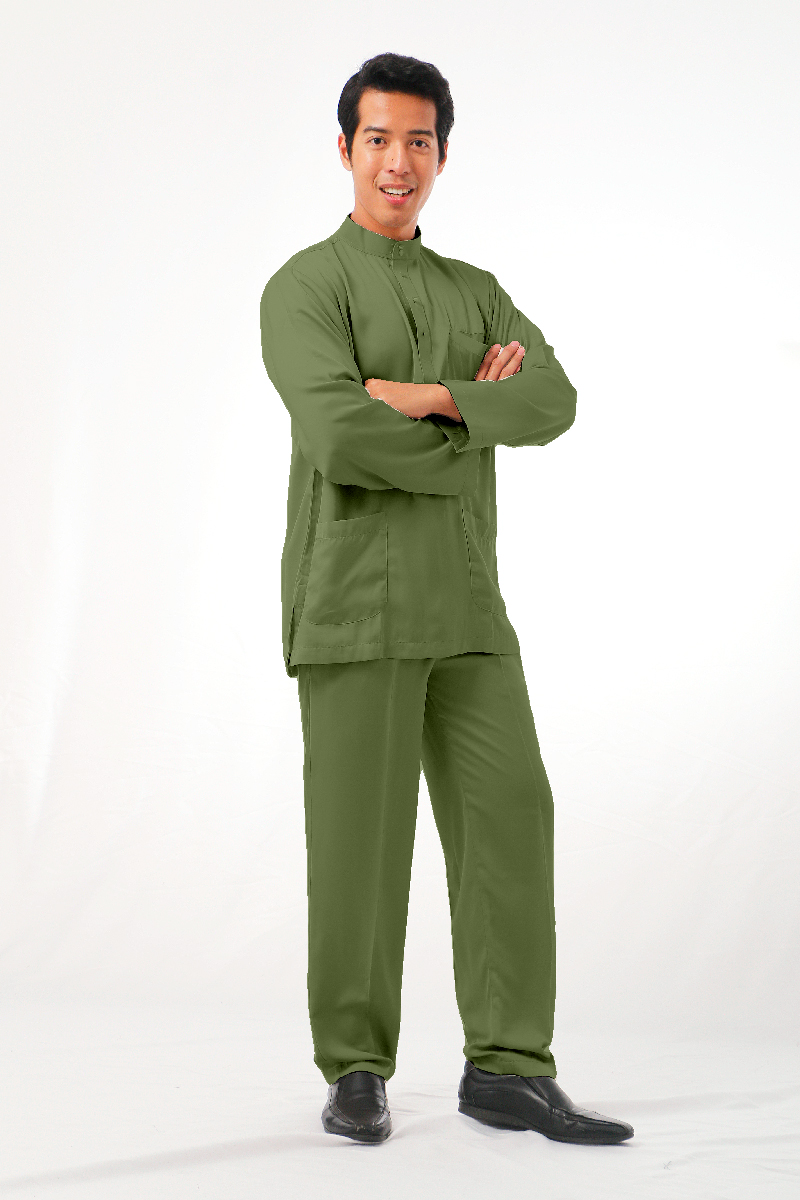 MIKAIL BAJU MELAYU MODEN -OLIVE