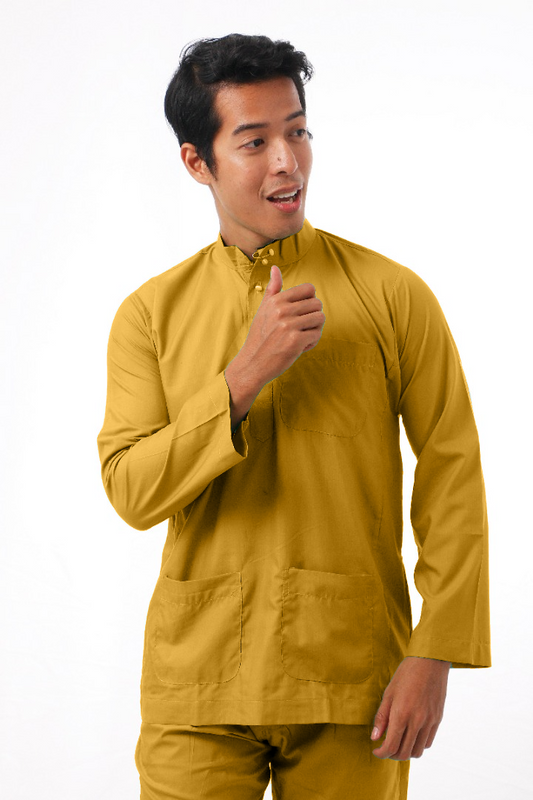 MIKAIL BAJU MELAYU MODERN -MUSTARD