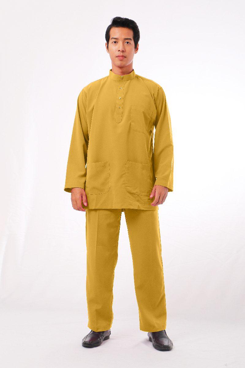 MIKAIL BAJU MELAYU MODERN -MUSTARD