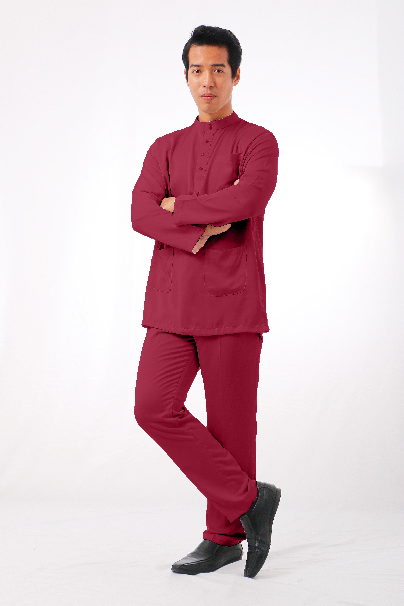 MIKAIL BAJU MELAYU MODEN -MAROON