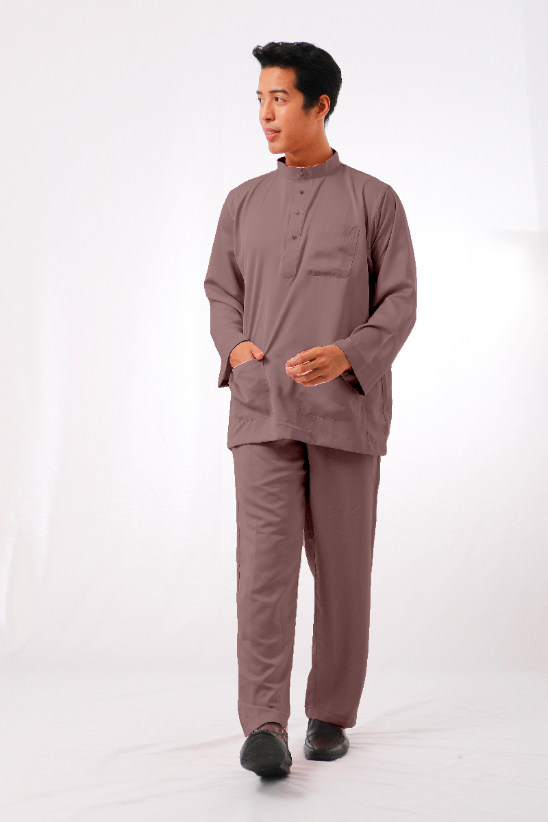 MIKAIL BAJU MELAYU MODERN -DULL BROWN